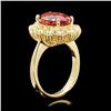 Image 2 : 14k Gold 5ct Tourmaline 1.30ct Diamond Ring