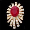 Image 1 : 14k Yellow Gold 8.50ct Ruby 2.75ct Diamond Ring
