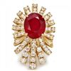 Image 2 : 14k Yellow Gold 8.50ct Ruby 2.75ct Diamond Ring