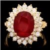 Image 1 : 14k Yellow Gold 6.20ct Ruby 1.50ct Diamond Ring