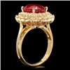 Image 2 : 14k Yellow Gold 6.20ct Ruby 1.50ct Diamond Ring