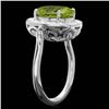 Image 2 : 14k White Gold 5.00ct Peridot 0.70ct Diamond Ring