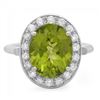 Image 3 : 14k White Gold 5.00ct Peridot 0.70ct Diamond Ring