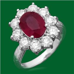 14k Gold 3.21ct Ruby 2.02ct Diamond Ring