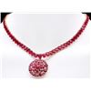 Image 2 : 14k Gold 97.5ct Ruby 1.10ct Diamond Necklace