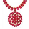 Image 3 : 14k Gold 97.5ct Ruby 1.10ct Diamond Necklace
