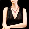 Image 6 : 14k Gold 97.5ct Ruby 1.10ct Diamond Necklace