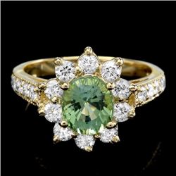 14k Gold 1.74ct Tourmaline 1.10ct Diamond Ring