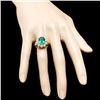 Image 4 : 14k Gold 4.00ct Emerald 1.80ct Diamond Ring