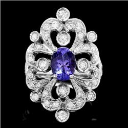 14k Gold 2.00ct Tanzanite 1.20ct Diamond Ring