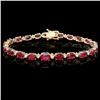 Image 1 : 14k Gold 17.00ct Ruby 0.75ct Diamond Bracelet