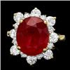 Image 1 : 14k Yellow Gold 6.63ct Ruby 1.45ct Diamond Ring