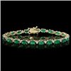 14k Gold 10ct Emerald 0.50ct Diamond Bracelet