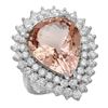 14K Gold 12.28ct Morganite 2.71ct Diamond Ring