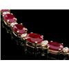 Image 2 : 14k Gold 27.50ct Ruby 1.50ct Diamond Necklace