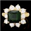 Image 1 : 14k Gold 4ct Tourmaline 1.80ct Diamond Ring