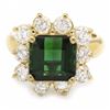 Image 2 : 14k Gold 4ct Tourmaline 1.80ct Diamond Ring