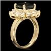Image 3 : 14k Gold 4ct Tourmaline 1.80ct Diamond Ring