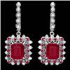 Image 1 : 14k Gold 11.4ct Ruby 1.50ct Diamond Earrings