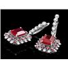Image 2 : 14k Gold 11.4ct Ruby 1.50ct Diamond Earrings