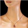 Image 2 : 14k Gold 6.48ct Ruby 0.87ct Diamond Pendant