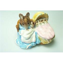 A Beswick Beatrix Potter's 'Hunca Munca', copyright 1951, F Warne & Co Ltd, brown marks, 6.5cm hi…