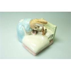 A Royal Albert Beatrix Potter 'Peter In Bed' group, copyright 1994, F Warne & Co 1994, brown mark…