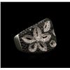 Image 1 : 14KT White Gold 1.57ctw Fancy Black Diamond Ring