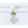 Image 6 : 0.55ctw Diamond Pendant With Chain - 18K Two-Tone Gold