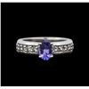 Image 2 : 0.82ct Tanzanite and Diamond Ring - 14KT White Gold