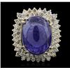 Image 2 : 14KT Yellow Gold 19.72ct Tanzanite and Diamond Ring