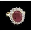 Image 1 : 5.19ct Ruby and Diamond Ring - 14KT Yellow Gold