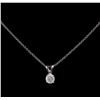 Image 1 : 0.50ct Diamond Pendant With Chain - 14KT White Gold