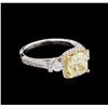 Image 1 : 3.34ct Yellow Diamond Ring - 18KT White Gold