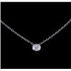 Image 1 : 0.09ct Diamond Necklace - 14KT White Gold