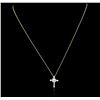 Image 2 : 10KT Yellow Gold 0.50ctw Diamond Cross Pendant With Chain