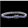 Image 2 : 14.68ctw Tanzanite Bracelet - 14KT White Gold
