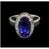 Image 2 : 3.61ct Tanzanite and Diamond Ring - 14KT White Gold