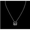 Image 2 : 0.33ctw Diamond Pendant With Chain - 18KT White Gold