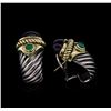 Image 2 : David Yurman Amethyst and Green Onyx Earrings - Sterling Silver