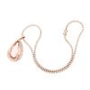 Image 2 : 14KT Rose Gold GIA Certified 32.00ct Morganite and Diamond Pendant With Chain