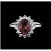 Image 2 : 14KT White Gold 2.46ct Brown Sapphire and Diamond Ring