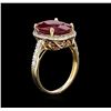 Image 3 : 8.88ct Ruby and Diamond Ring - 14KT Yellow Gold