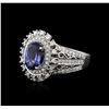 Image 1 : 14KT White Gold 3.31ct Tanzanite and Diamond Ring