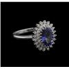 Image 1 : 2.00ct Tanzanite and Diamond Ring - 14KT White Gold