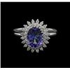 Image 2 : 2.00ct Tanzanite and Diamond Ring - 14KT White Gold