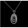 Image 1 : 14KT White Gold 1.30ctw Diamond Pendant With Chain