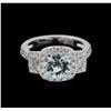 Image 2 : 2.04ct Aquamarine and Diamond Ring - 14KT White Gold