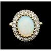 Image 2 : 14KT Yellow Gold 2.50ct Opal and Diamond Ring