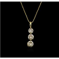 14KT Yellow Gold 1.50ctw Diamond Pendant With Chain